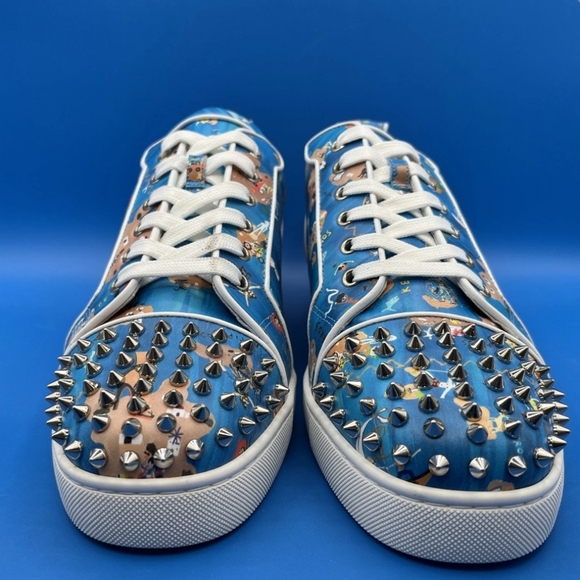 Christian Louboutin Louis Junior Spikes Odissey Print Size 45 NEW - Picture 6 of 12